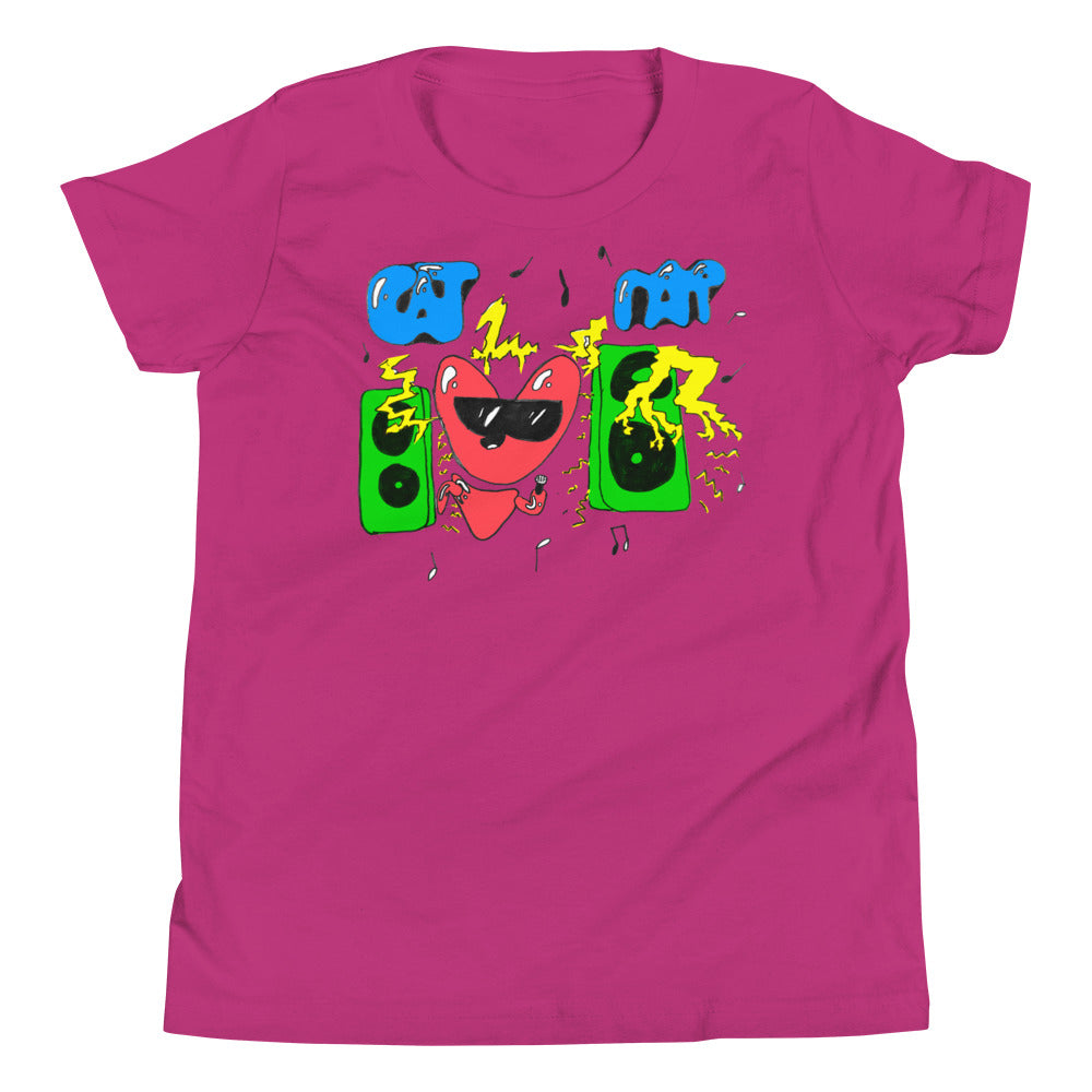 Cat Rap Youth Tee - Berry